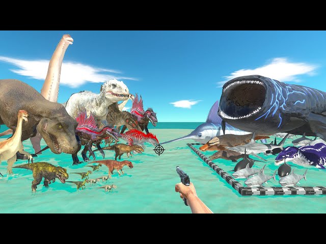 FPS Avatar Rescues Aquatics and Fights Dinosaurs Under the Sea - Animal Revolt Battle Simulator