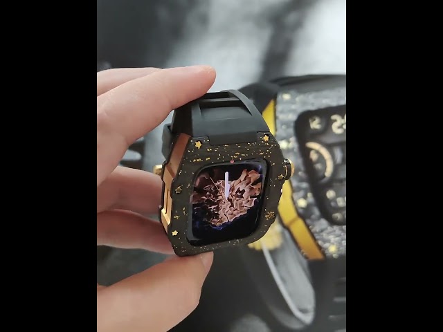 Gold Leaf Carbon Fiber apple watch mod kit