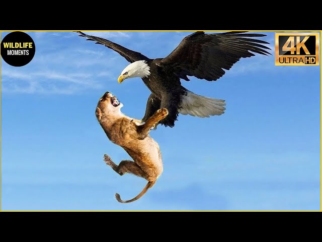 Eagle vs Lion Fight | Eagle Uses Attack Skills To Lift Lion Into The Sky | Animal Fight