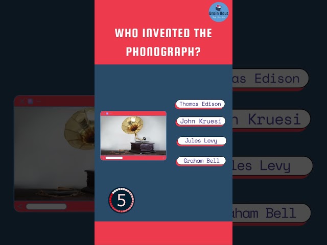 Who invented the phonograph? #shorts #youtubeshorts #inventions #quiz #musictech #historicalshorts