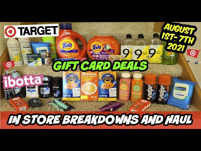 TARGET Couponing Deals, Breakdowns and Haul GIFT CARD DEALS August 1st-7th 2021