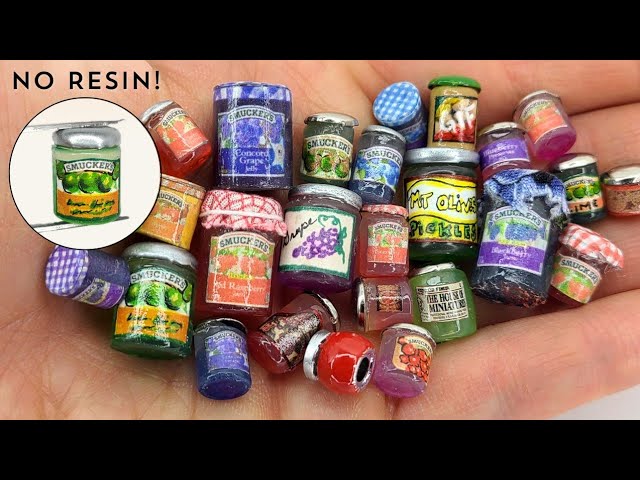 EASY dollhouse miniature Jars made from everyday items - No Clay or Resin!