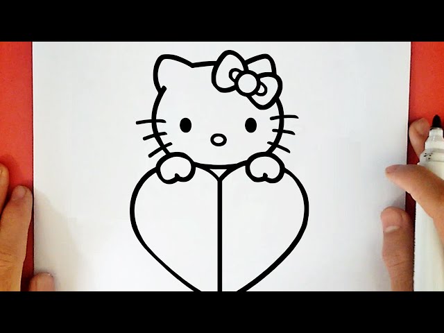 HOW TO DRAW HELLO KITTY WITH HEART