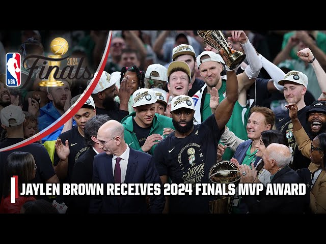 Jaylen Brown receives 2024 Bill Russell Finals MVP Trophy 🏆 | 2024 NBA Finals