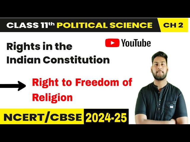 Right to Freedom of Religion in Hindi || Class 11th Political Science