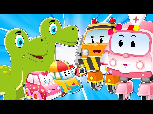 Dinosaurs Cartoon for children Rescue by Super5 Squad Team - video for Kids