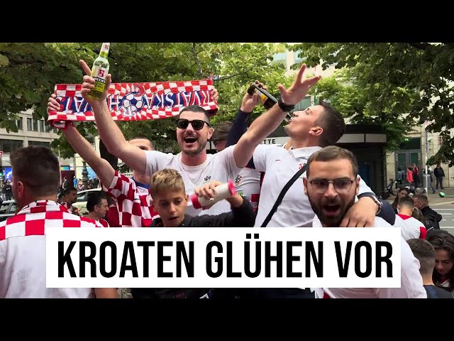 14.06.2024 Berlin Croatian football culture: fans celebrate at EURO 2024 fan mile zone