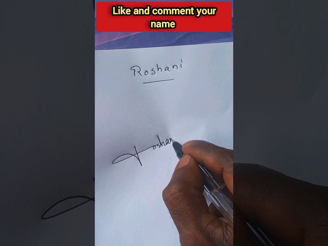 Roshani name signature style #shortsfeed #shortsvideo #shortvideo #signature #sign #calligraphy