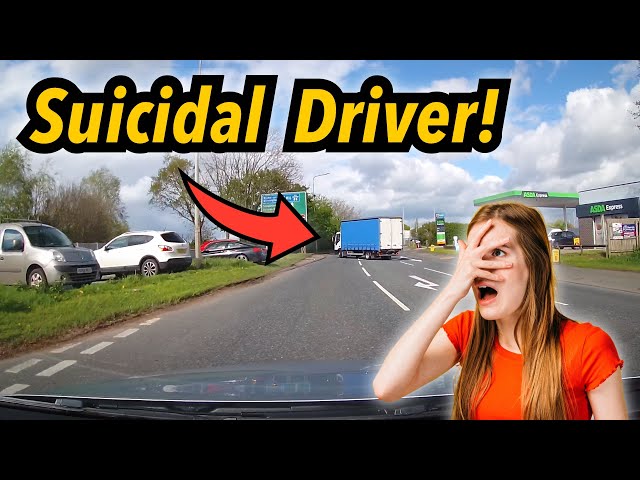 Lorry pulls out on driver dangerously!