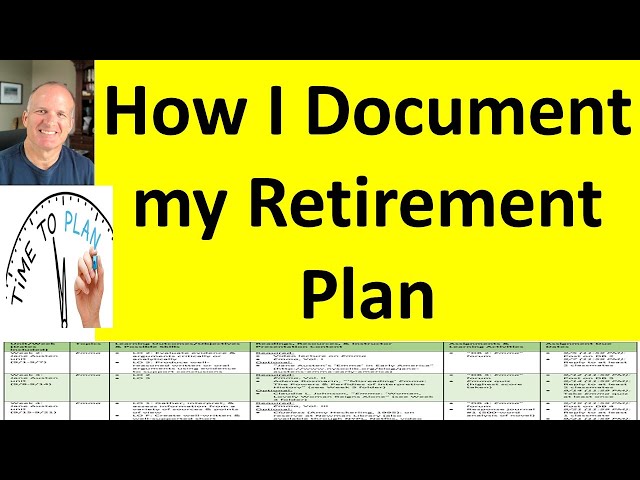 How to document your Retirement Financial Plan -- what do I do?