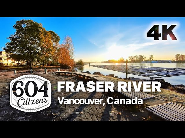 FRASER RIVER: 4K BIKE Tour + Immersive Sounds | Vancouver, Canada