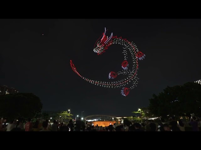 China Dragón gigante con drones