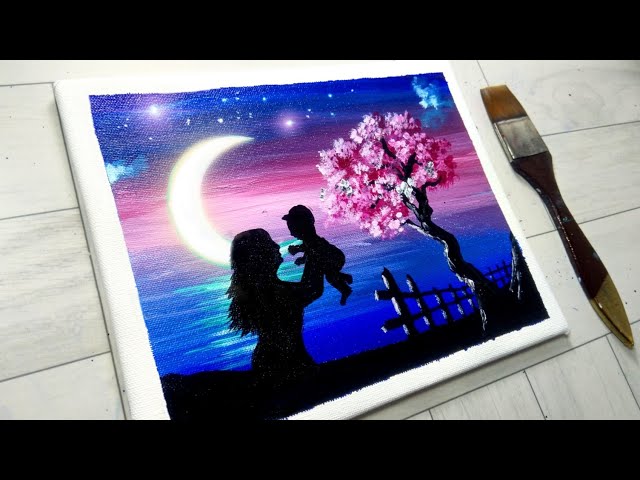 Amazing Mother's Day painting / Easy Drawing || New Painting Ideas || Mother And Child Painting ||