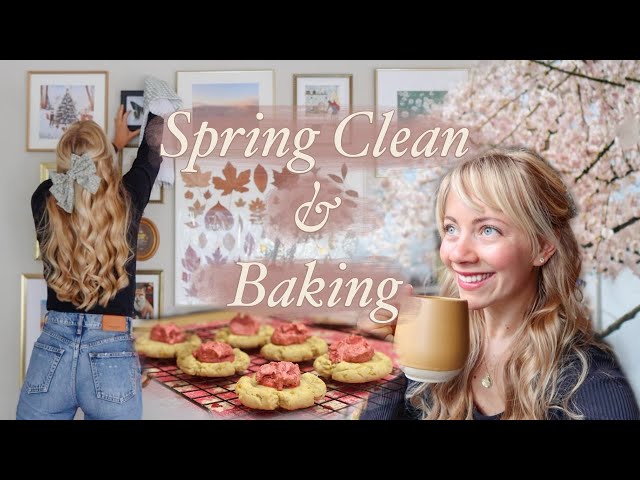 Cozy Spring Clean & Baking 🌸🍰🩵 Refresh & reset, girl talk & lemon raspberry cookies Cottagecore