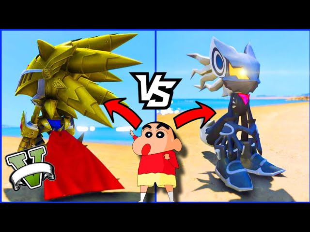SHINCHAN Finds Out Who Is More STRONGER GOD SONIC Or DEVIL GOD SONIC In GTA V ( GTA 5 mods )