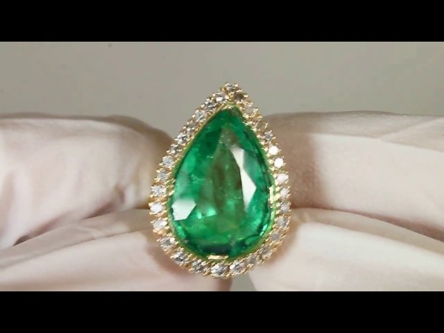 Mind Blowing! Custom 16.03tcw Colombian Emerald & Diamond Cocktail Ring 14k