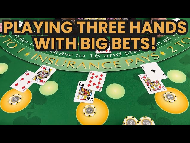 Single Deck Blackjack | $500,000 Buy In | SUPER HIGH ROLLER WIN! PLAYING THREE HANDS WITH HUGE BETS!