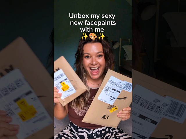 unbox my new face paints with me 🎨 #makeup #unboxing #facepainting #face #rainbow #haul #shorts