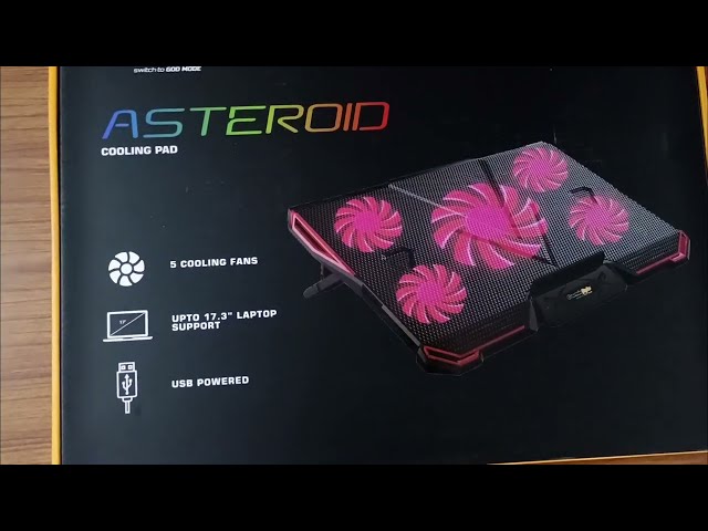 Best Cooling pad under 1500/- Cosmic Byte Asteroid Upto 17.3''Laptop 5 Fan Cooling Pad