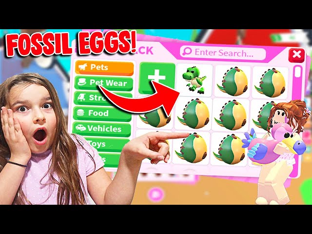 OPENING FOSSIL EGGS! NEW ADOPT ME UPDATE! (ROBLOX) | JKrew Gaming