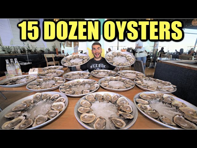 INSANE 180 OYSTER CHALLENGE (15 DOZEN) | Famous Gulf Oyster House Challenge | Texas Seafood