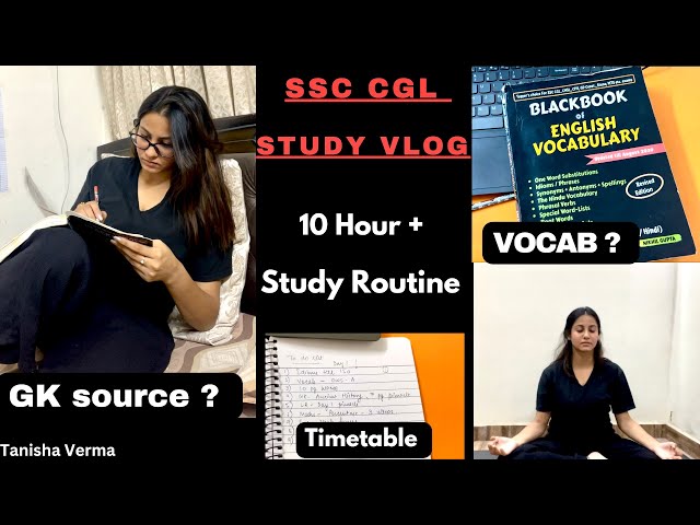 SSC CGL 2024 target | Study Vlog | My 10 Hour+ full day routine | A Productive Day #ssc #ssccgl