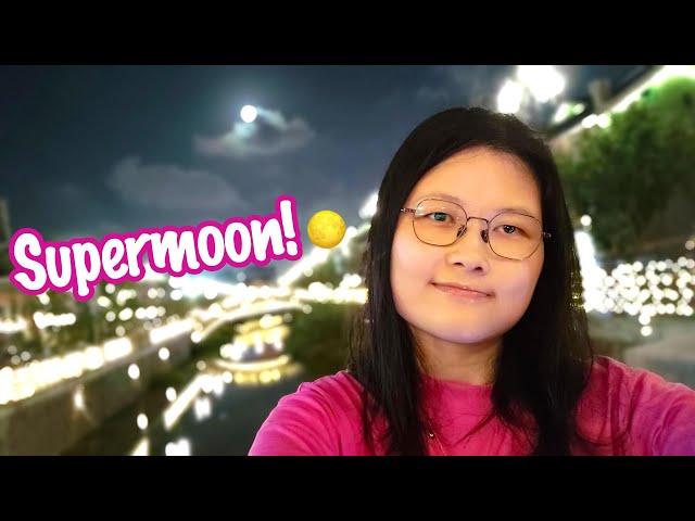 🤩Watching First 🌕SUPERMOON of August 2023 in Nantong!|Eastcoast China|Cloudy Summer Evening Walk
