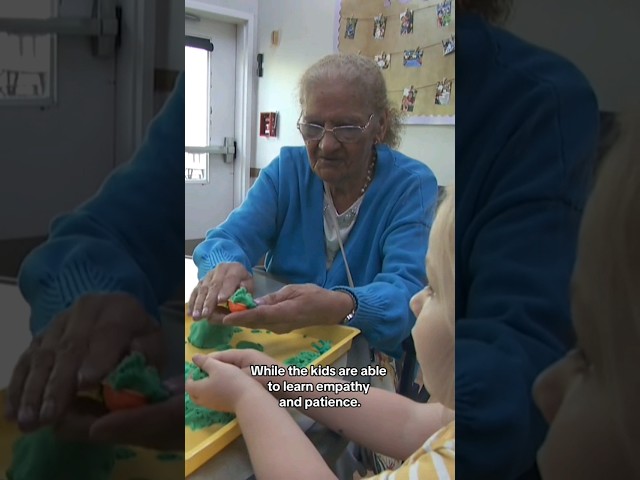 Daycare brings senior citizens and kids together #shorts