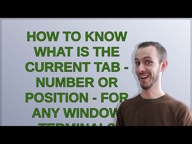 Unix: How to know what is the current tab - number or position - for any Window Terminal?