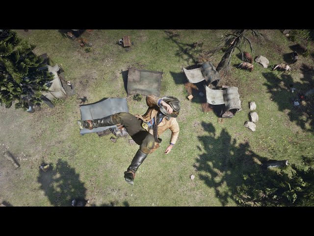 Camp Reactions to Falling From a Height | Red Dead Redemption 2