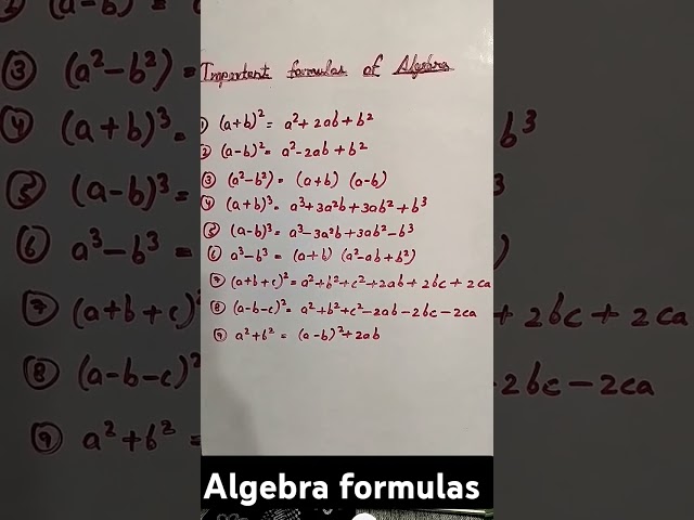 #Algebra Formulas
