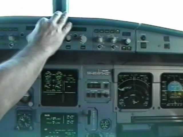 Virgin's Airbus 320 cockpit London Athens Hellenikon