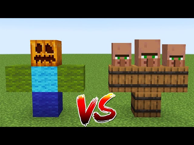 all villager golem all mutant zombies battle in minecraft