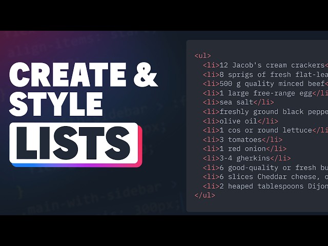 How to create and style lists with HTML and CSS