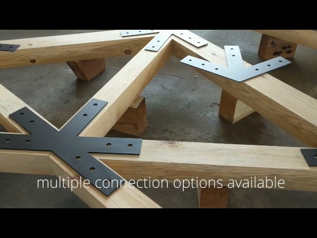 Scissor Timber Trusses with Steel Plate Connections