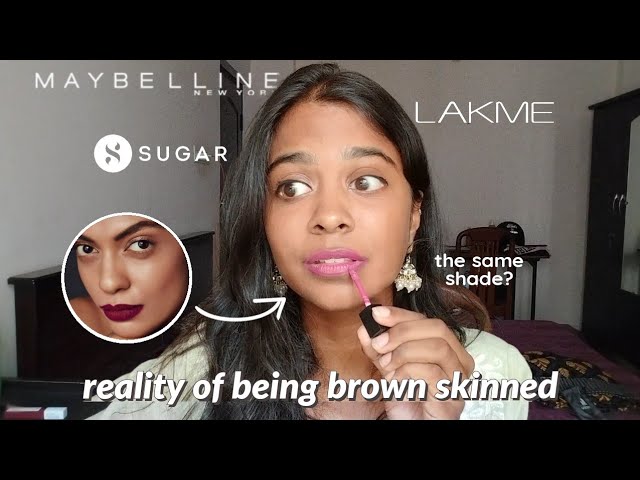 Testing Lipsticks on BROWN Indian Skin ✨ | maybelline, lakme, sugar | brown skin 101