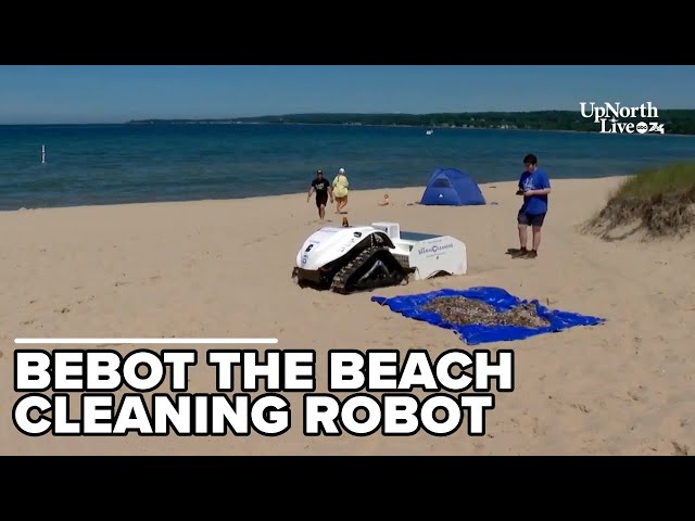 Michigan students and BeBot the robot team up to clean Great Lakes beaches