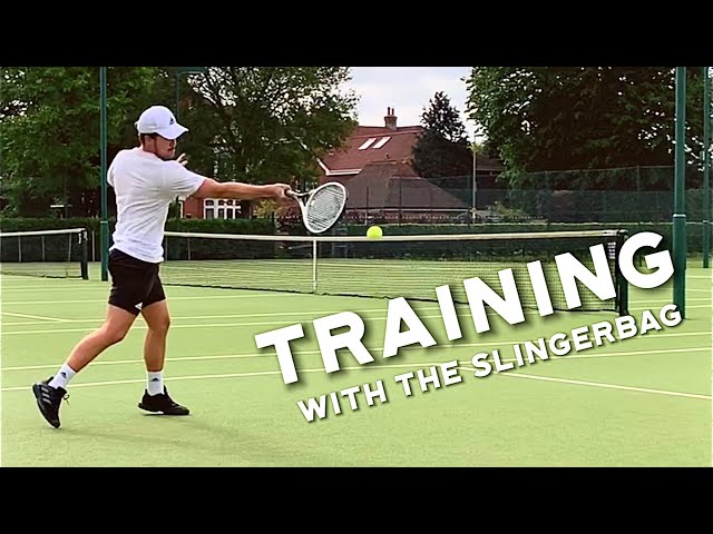 Tennis Training Session Using The Slingerbag