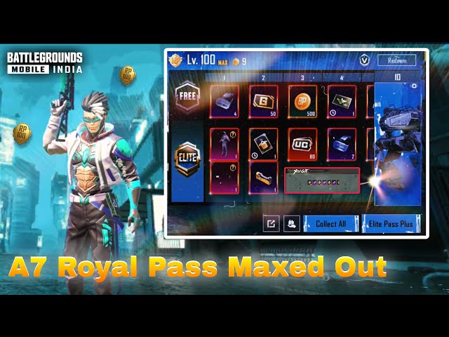 BGMI New A7 Royal Pass Maxed Out || 1 To 100 Rp All Rewards Collected