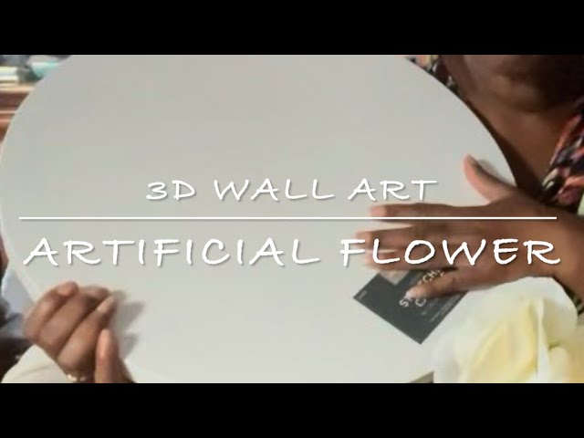 3D wall art DIY with Artificial Flowers & Plaster
