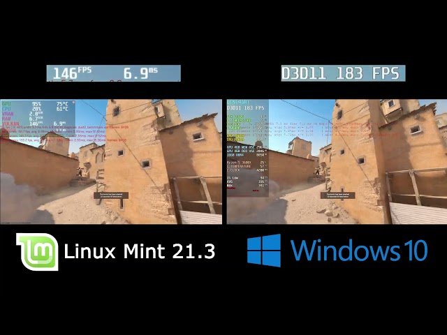 Counter Strike 2 | Linux Vs Windows | Side by Side Comparation (GTX 1650 Super)