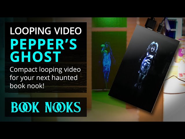 Book Nook Pepper's Ghost Video Solution - Compact Looping Video #booknook