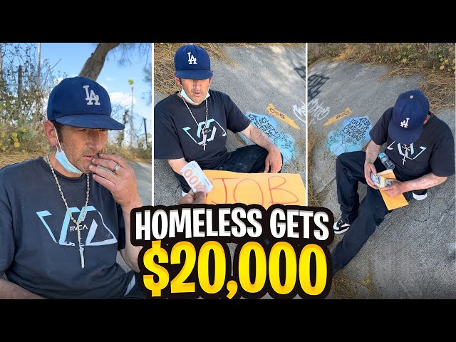 Millionaire blessed homeless who wrote his ex partner's name