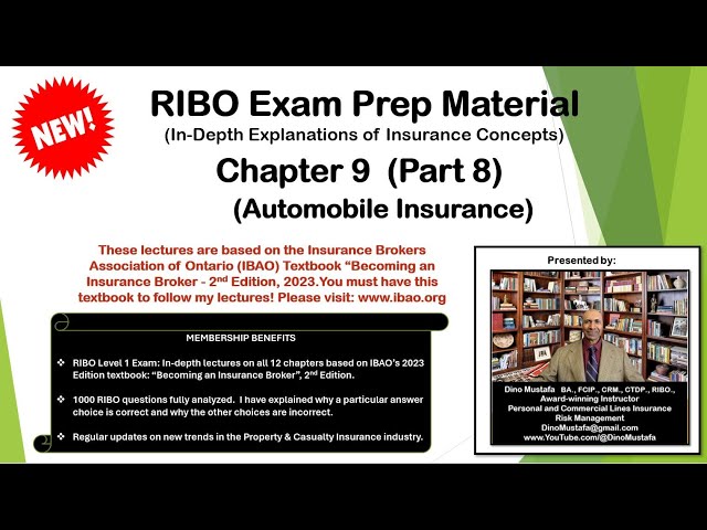 RIBO  Chapter 9  (Part 8)  – Automobile Insurance