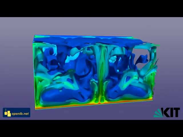Rayleigh Benard Thermal Convection 3D Simulation with LBM -- Simulations in Process Engineering