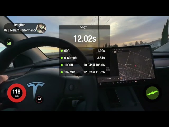 2023 Tesla Model Y Performance 0-60 & 1/4 Mile (Dragy)