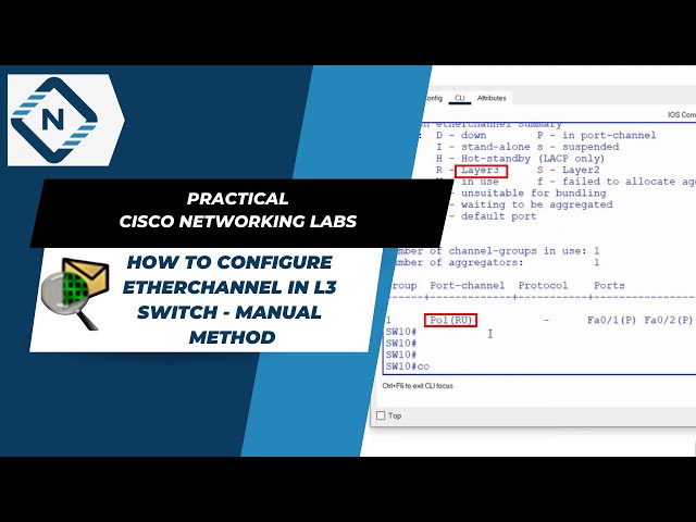 How to Configure EtherChannel in L3 Switch by using Manual Method  | Video # 17