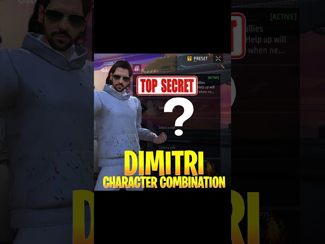 Free Fire Dimitri character combination | Secret Character Combination in Garena free fire #shorts