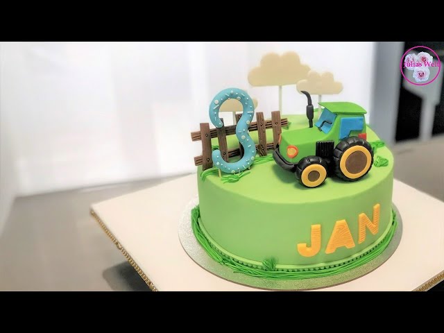 🚜 The green tractor cake - fondant cake - motif cake - farm - cake #6