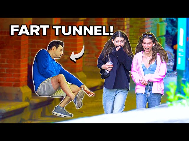 Funny Fart Prank in Central Park! TREMORS in the Tunnel!